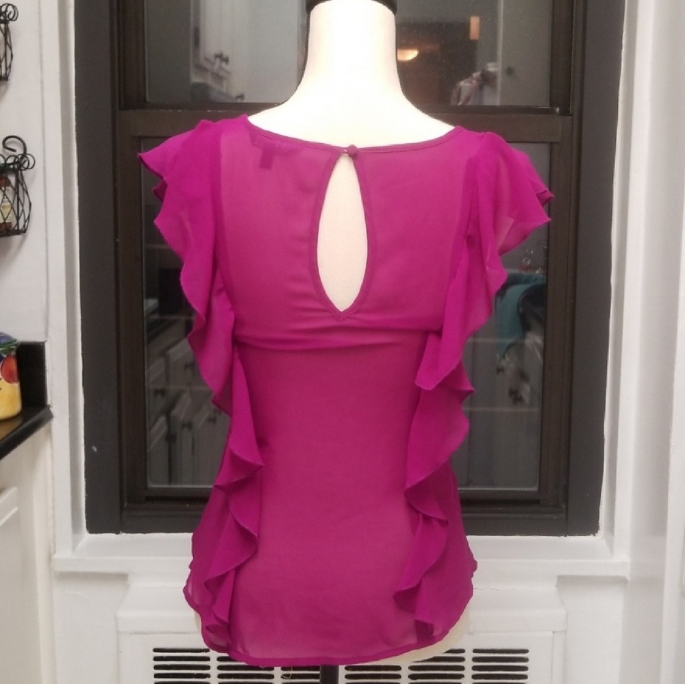 Express Sheer Ruffle Blouse - Picture 2 of 5